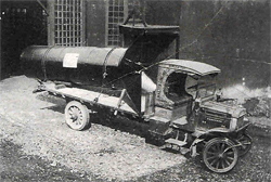 Truck loaded with a riveted stack and transition in the South Side plant yard, Pittsburgh, Pennsylvania, 1917